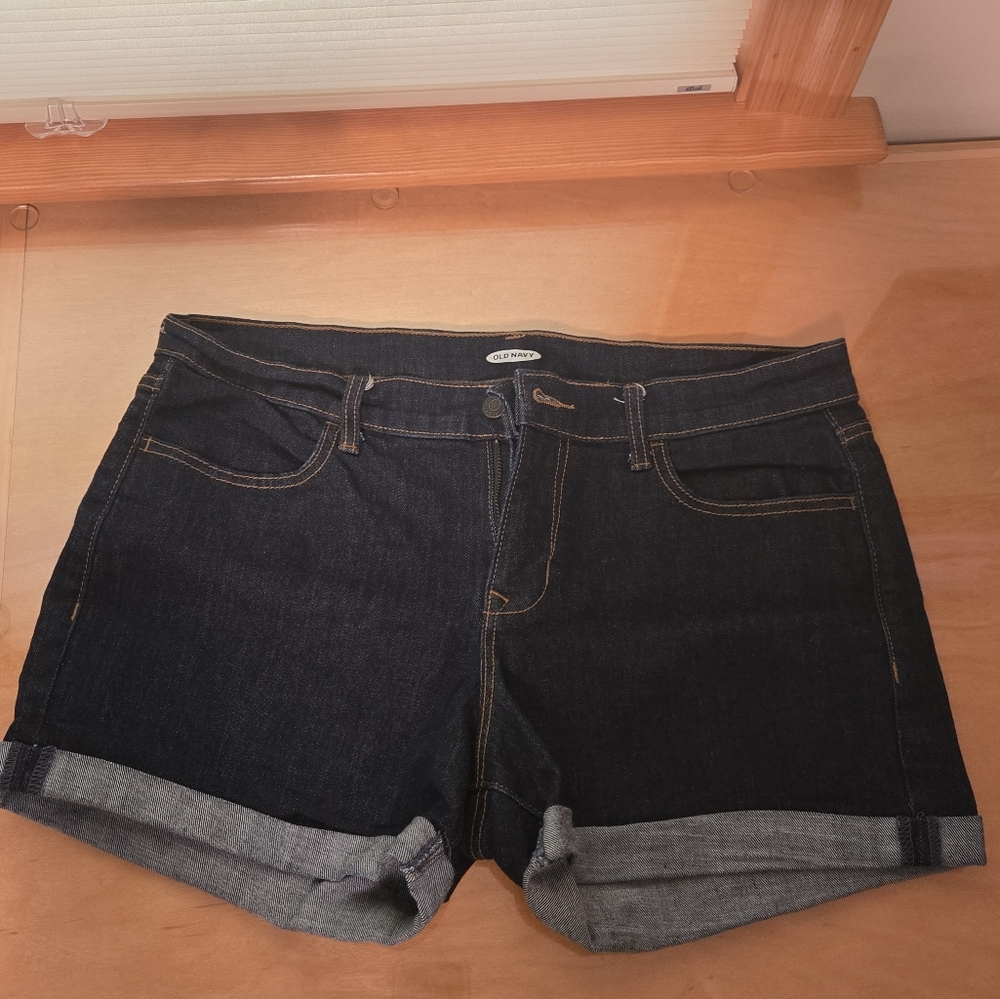 Old Navy Jean Shorts Cuffed Hem Casual Style